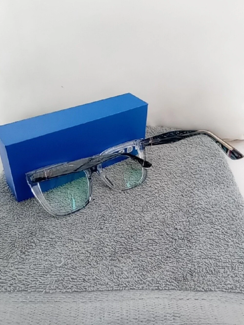 Transparent Square Women's Glasses with Subtle Blue Tint
